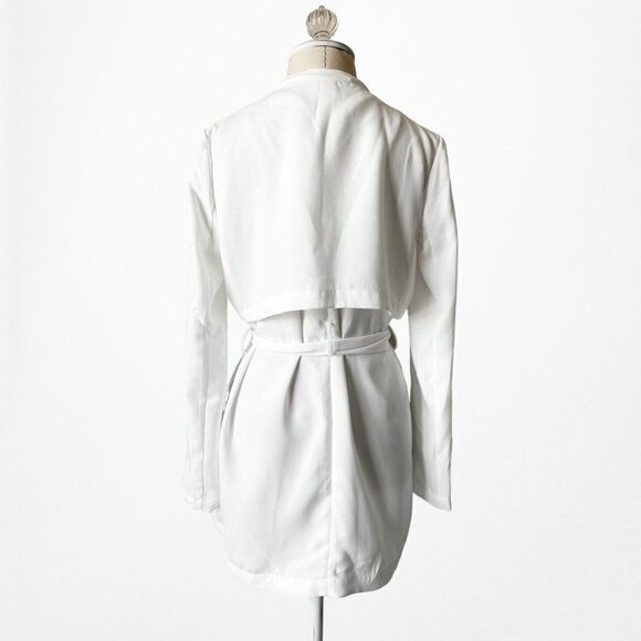 Vintage Y2K White Waist Tie Cardigan Blazer Jacket Size XS/S - Picture 7 of 9